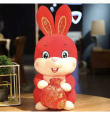 Іграшка Кролик Талісман із мішочком грошей на 2023 рік у Китайському стилі для захисту та процвітання будинку 28 см