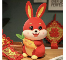 Іграшка Кролик Талісман із мішечком грошей на 2023 рік у Китайському стилі для захисту та процвітання дому 27 см