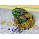 Статуетка Велика Щаслива Грошова Зелена Жаба з червоними кристалами для Дениг 20*17см