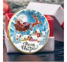 Срібна Різдвяна монета Санта Клаус для удачі