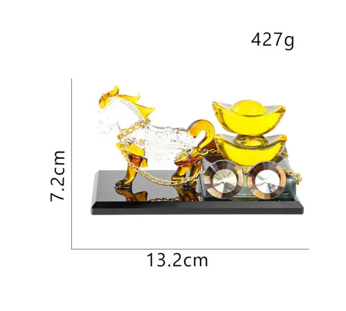 Статуетка Кінь з каретою із золотом для Багатства Достаток, Процвітання для приваблення грошей