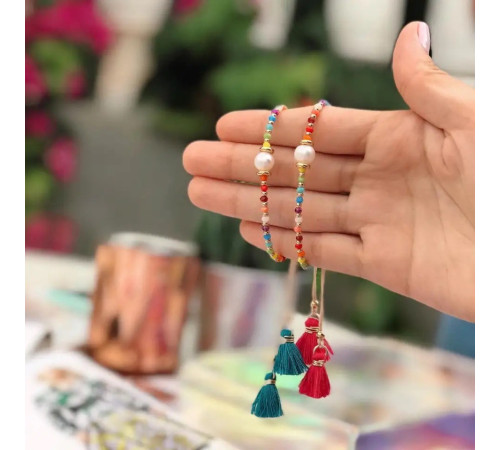 Браслет зі справжньою перлиною Хайнань і турмаліном і нефритом, для здоров'я, любові та грошей 24К