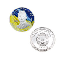Срібна Монета Зелений Український Президент Міцна Любов і Світ Свобода Захист Бога