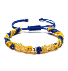 Тибетський браслет Подвійний Пі Яо з символом нескінченності для процвітання й багатства