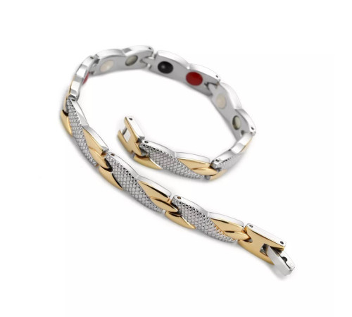 Турмаліновий браслет із магнітами, титаном, германієм і негативними іонами 5в1 для нормалізації тиску