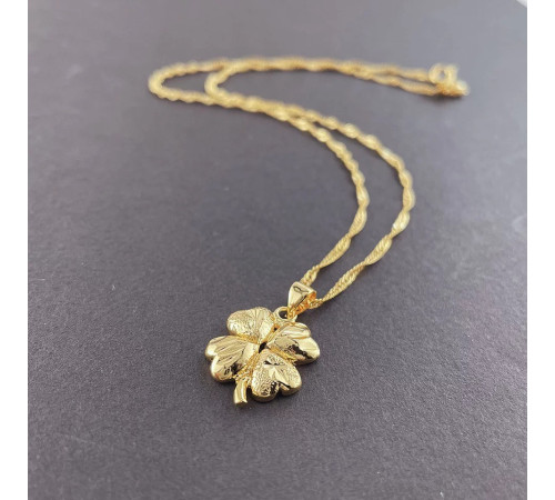 Золота підвіска Чотирилиста конюшина для удачі та процвітання