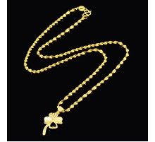 Золота підвіска з Чотирилистковим конюшином із фіанітами для удачі та позитивні емоції