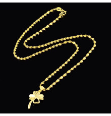 Золота підвіска з Чотирилистковим конюшином із фіанітами для удачі та позитивні емоції