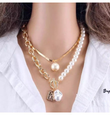 Чокер Комплект Перлинне намисто з підвіскою для стильної дівчини