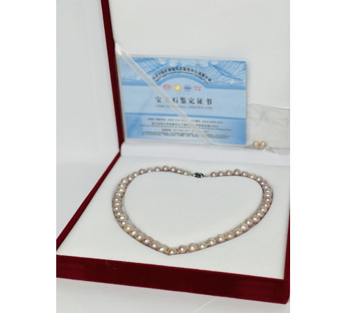 Перли Лавандовий натуральний Малазійський клас ААА із сережками