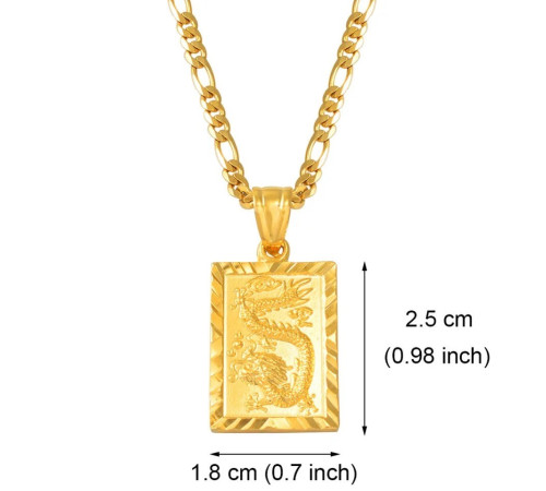 Золота підвіска Дракон приносить успіх, процвітання із символом Фук