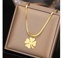 Золота підвіска Клевер Чотирилистий для великого багатства та великої удачі