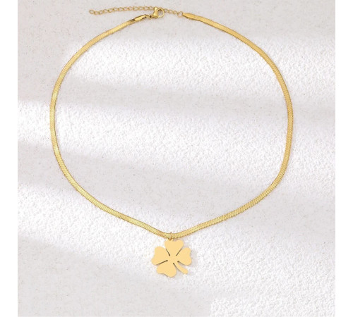 Золота підвіска Клевер Чотирилистий для великого багатства та великої удачі