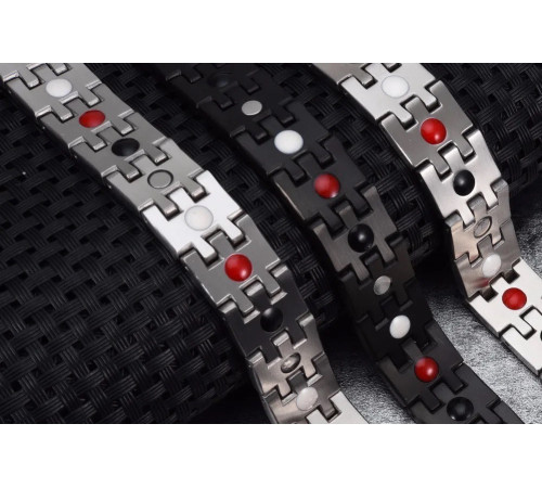 Турмаліновий браслет Біомагінтний із Титаном, Германієм і Біофотонами ІЧ 5в1