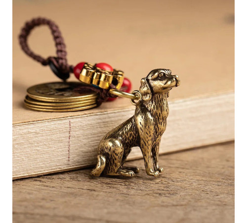 Брелок Грошова Собака з монетами китайськими для активізації процвітання