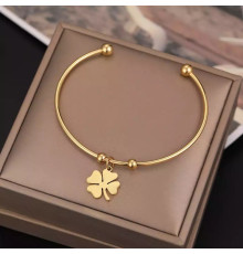 Золотий браслет Чотирилистий Клевер на удачу
