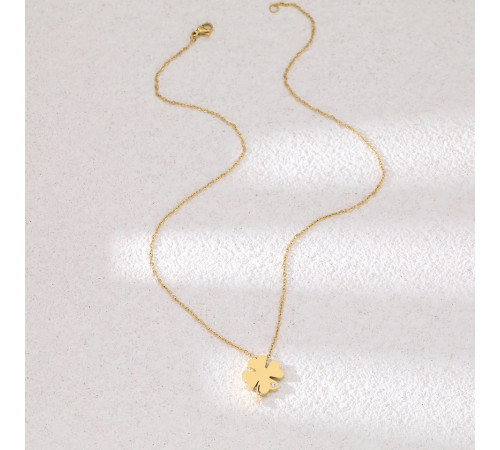 Золота підвіска Чотирилистий Конюшина з фіанітом На Уда