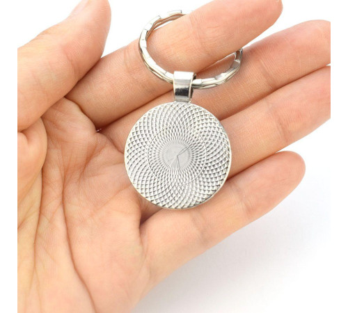 Брелок із зеленим чотирилистним конюшиною з мандалою для великої удачі та грошей