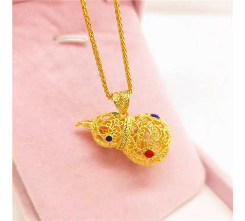 Золота підвіска гарбуз Ву Лу гарне здоров'я довголіття, грошова удача, любов і щастя