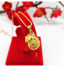 Золота підвіска Мішок Багатства з конюшиною містичним вузлом для удачі та процвітання