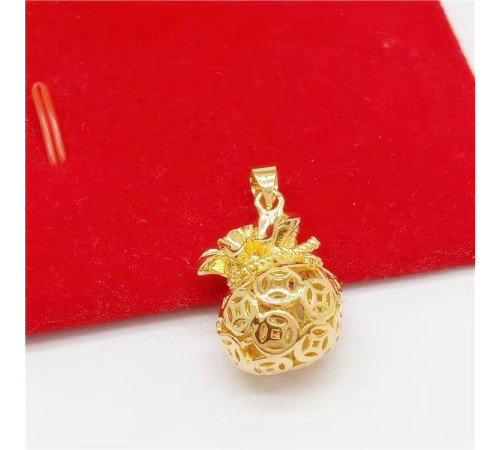 Золота підвіска Мішок Багатства з конюшиною містичним вузлом для удачі та процвітання