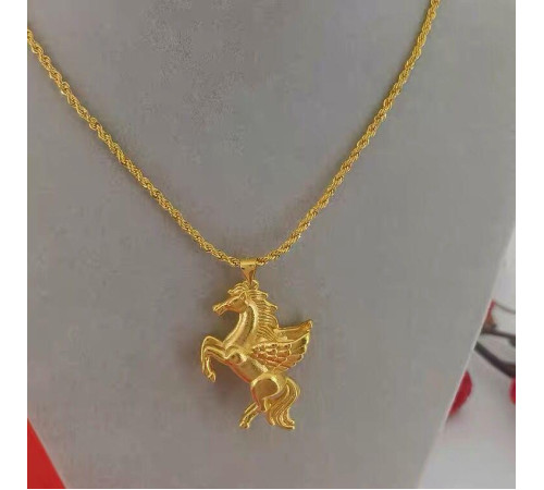 Золота підвіска амулета Летюча Кінь Пегас приносить удачу, захищає вас і вашу ауру від недуг