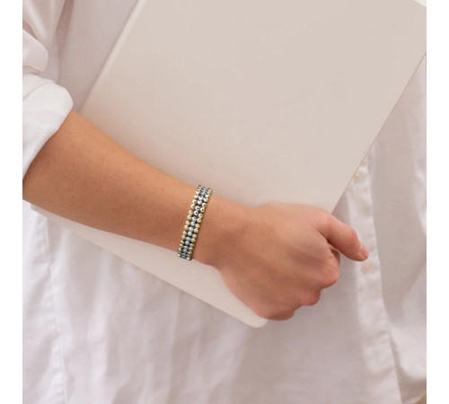 Турмаліновий магнітний браслет для здоров'я, нормалізація тиску та імунітет 4в1 позолота 18 каратів