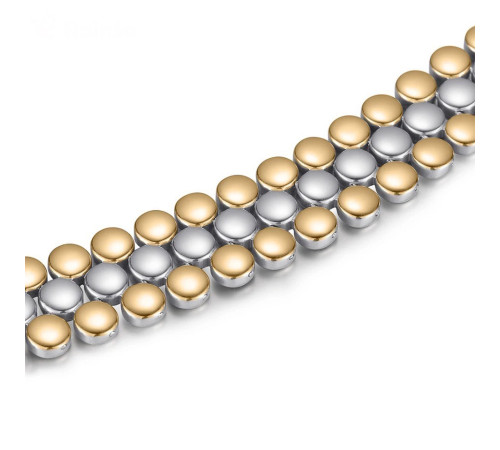 Турмаліновий магнітний браслет для здоров'я, нормалізація тиску та імунітет 4в1 позолота 18 каратів