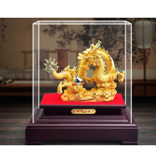 Вхідний Золотий Дракон із Перлиною для щастя, Багатства, успіху, Здоров'я