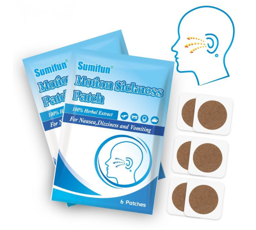 Турмаліновий пластир від заколисування, блювоти та нудоти 6 штук