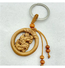Брелок Дракон Дерев'яний для Багатства, удачі, Захисту та здоров'я