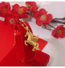 Золота підвіска амулет Кінь Пегас для успіху та Багатства, захищає вас і вашу ауру від недуг