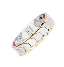 Турмаліновий браслет із позолотою Луска 5в1 з гематитом для імунітету та нормалізації тиску