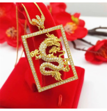 Золота підвіска Дракон із фіанітами приносить удачу, щастя, багатство та гарне здоров'я на 9 період