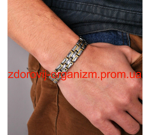 Титановий біоміцний турмаліновий браслет Принц