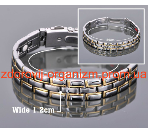 Титановий біоміцний турмаліновий браслет Принц