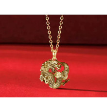 Золота підвіска Містичний Дракон для багатства, удачі, збереження грошей, здоров'я