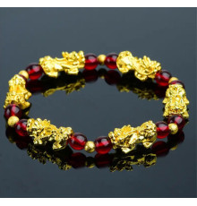 Браслет Пі Яо з червоним агатом для удачі, любові та грошей на 9 період