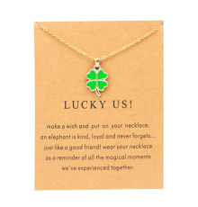 Золота Підвіска щасливого Чотирилистного конюшина на удачу та процвітання