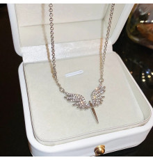 Срібна Підвіска Крилья Ангела з Фіанітами Малайзія для захисту та здійснення ваших бажань