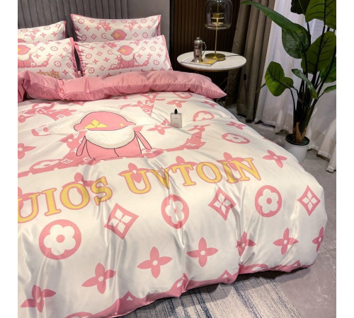 Турмалінова шовкова постільна білизна зі срібною ниткою з рожевим чотирилистним конюшиною Вековий Схід