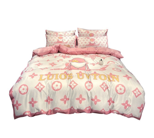 Турмалінова шовкова постільна білизна зі срібною ниткою з рожевим чотирилистним конюшиною Вековий Схід