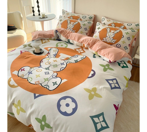 Турмалінова шовкова постільна білизна зі срібною ниткою з різнобарвним чотирилистним конюшином для удачі