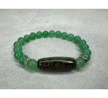 Бусина Дзі 9 очей в браслеті з зеленого тибетського нефриту 9 сил на 9 період здійснення Желань, Здоров'я