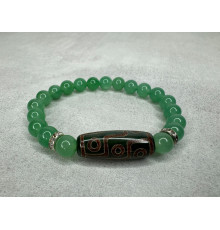 Бусина Дзі 9 очей в браслеті з зеленого тибетського нефриту 9 сил на 9 період здійснення Желань, Здоров'я