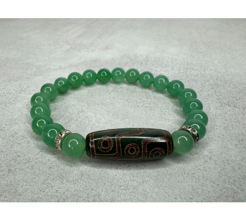 Бусина Дзі 9 очей в браслеті з зеленого тибетського нефриту 9 сил на 9 період здійснення Желань, Здоров'я