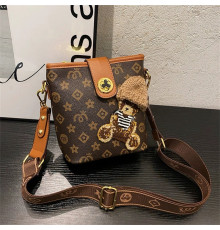 Брендова Сумка із сакральними символами та з Ведмедик Polo Ralph Lauren для удачі та приваблення грошей коричневий