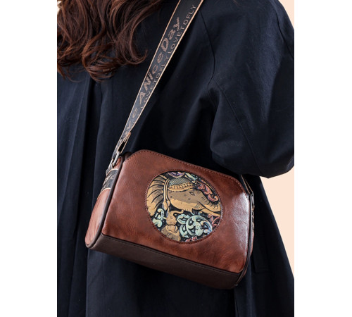 Брендова сумка із зображенням Слон Амулет Багатства, що приваблює удачу для приваблення грошей коричневий колір