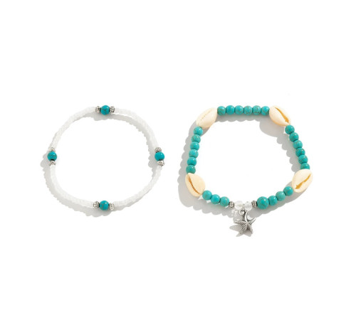 Вінтажний Малазійський кораловий із кристалами браслет-ланцюжок на ногу морська Зірка та Мушля для Аури