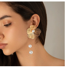 Золоті Сережки Francelli з перламутром для Любві та Великої удачі